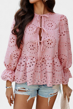 Kayden | Top Bohemio de Encaje con Corte Fluido